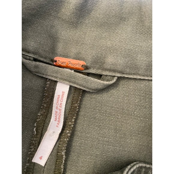 Free People Officer Military Crop Jacket Women Size 4 military green - Picture 2 of 4